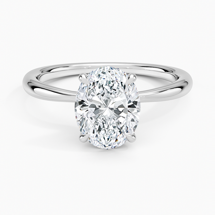 Freesia 2mm Solitaire Ring - Oval Center Stone