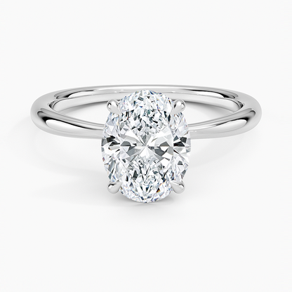 Freesia 2mm Solitaire Ring - Oval Center Stone