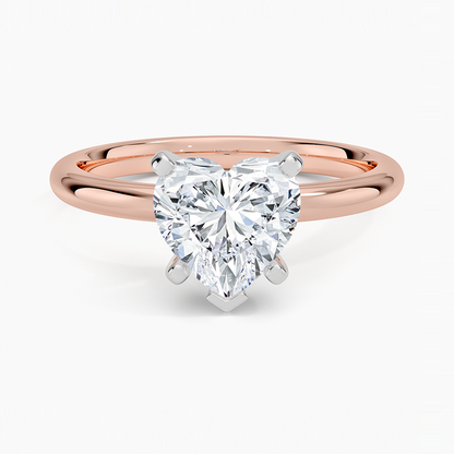 Comfort Fit 2mm Six-Prong Solitaire Ring - Heart Center Stone
