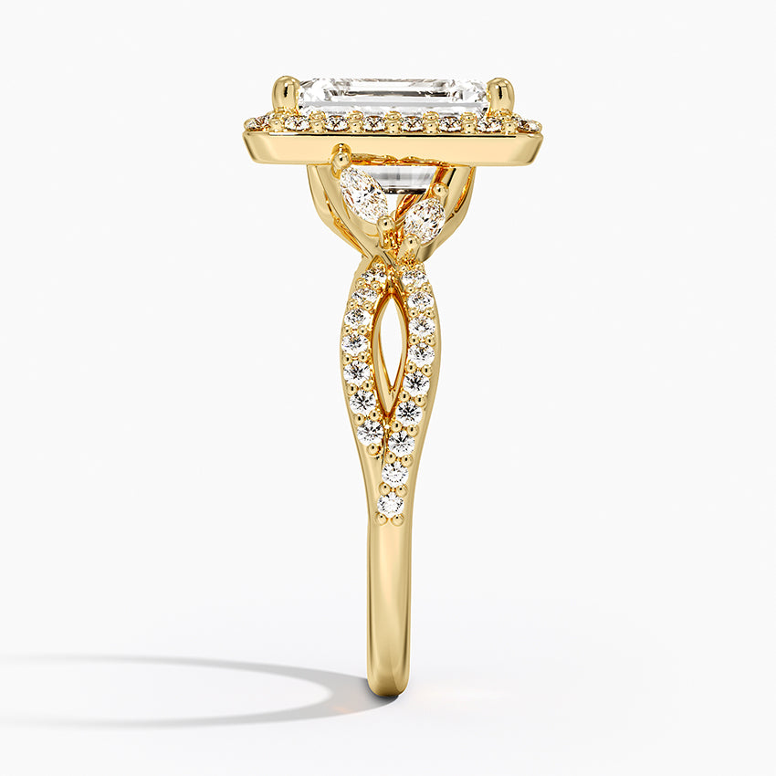 Luxe Willow Halo Diamond Ring (2/5 ct. tw.) - Emerald Cut Center Stone
