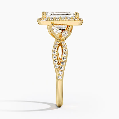 Luxe Willow Halo Diamond Ring (2/5 ct. tw.) - Emerald Cut Center Stone