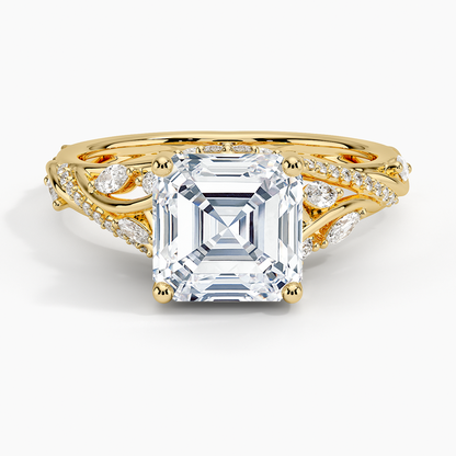 Begonia Vine Diamond Ring (1/2 ct. tw.) - Asscher Cut Center Stone