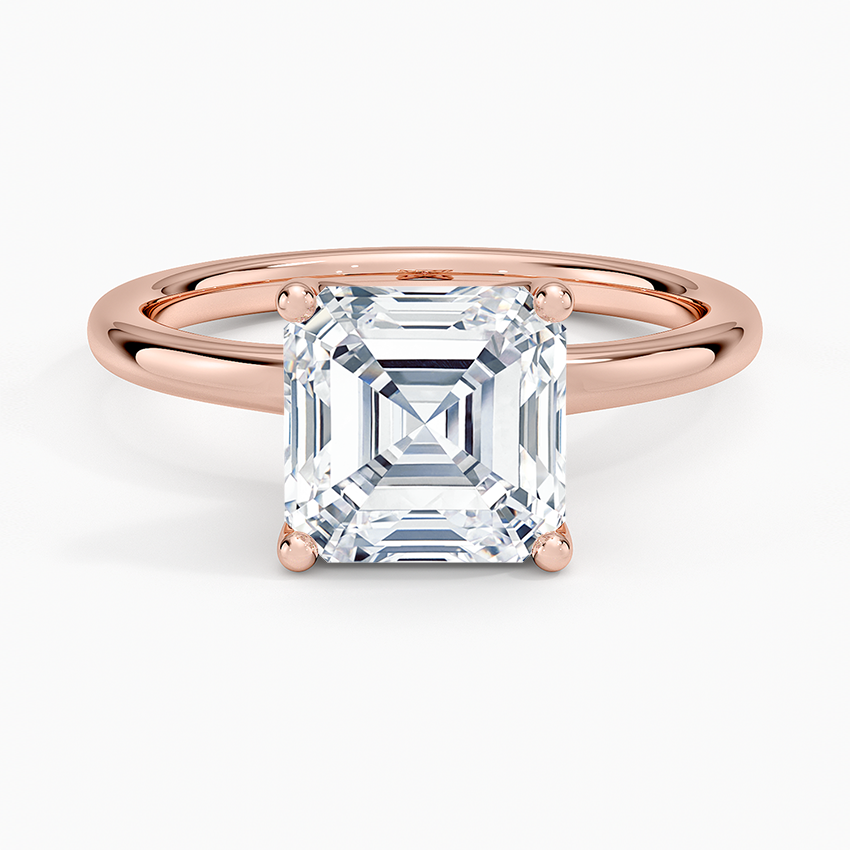 Fleur Solitaire Ring - Asscher Cut Center Stone