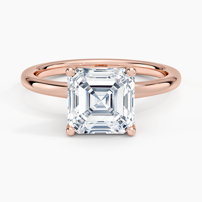 Fleur Solitaire Ring - Asscher Cut Center Stone