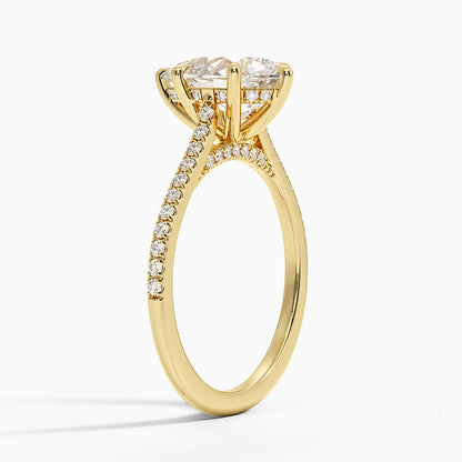 Luxe Dawn Diamond Ring - Pear Center Stone