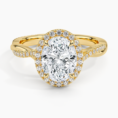 Petite Twisted Vine Halo Diamond Ring (1/4 ct. tw.) - Oval Center Stone