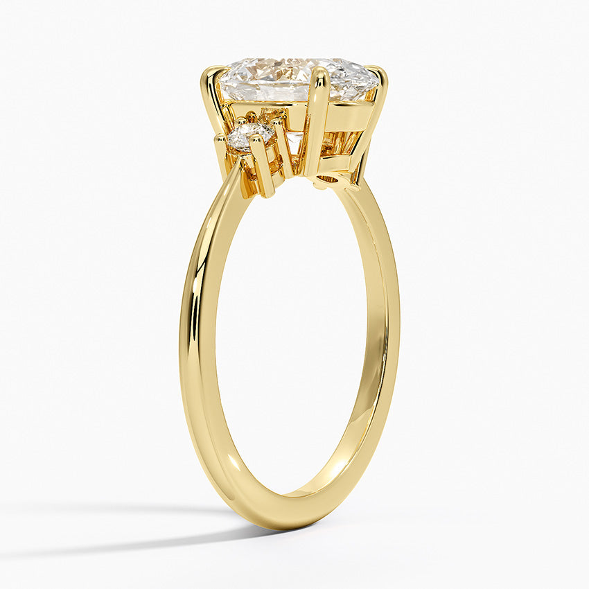 Petite Selene Three Stone Diamond Ring (1/10 ct. tw.) - Oval Center Stone
