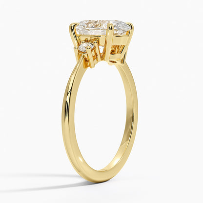 Petite Selene Three Stone Diamond Ring (1/10 ct. tw.) - Oval Center Stone