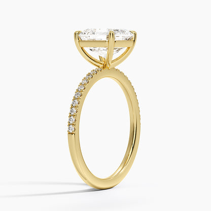 Perfect Fit Half Coverage Diamond Ring - Asscher Cut Center Stone