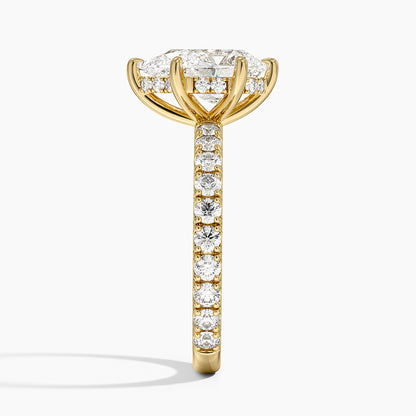 Grand Perfect Fit Three-Quarter Diamond Ring - Pear Center Stone