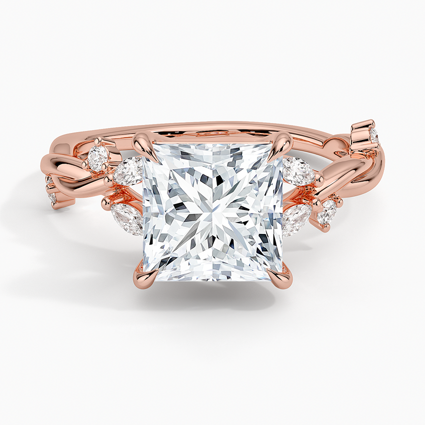 Azalea Twist Diamond Ring - Princess Cut Center Stone