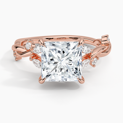 Azalea Twist Diamond Ring - Princess Cut Center Stone