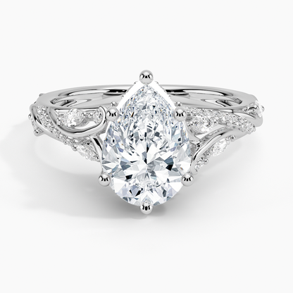 Begonia Vine Diamond Ring (1/2 ct. tw.) - Pear Center Stone