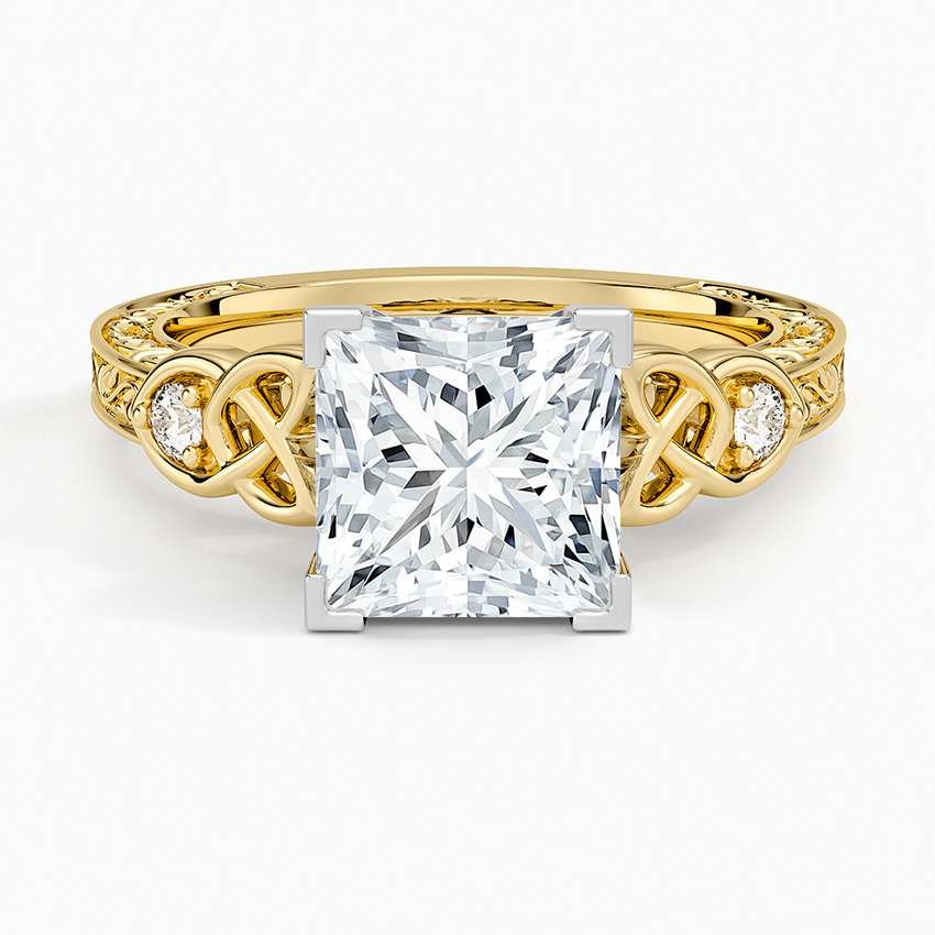 Aberdeen Celtic Diamond Ring - Princess Cut Center Stone