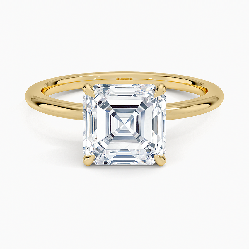 Petite Elodie 1.5mm Ring - Asscher Cut Center Stone