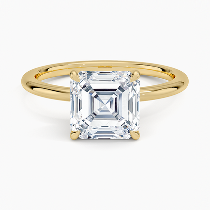 Petite Elodie 1.5mm Ring - Asscher Cut Center Stone