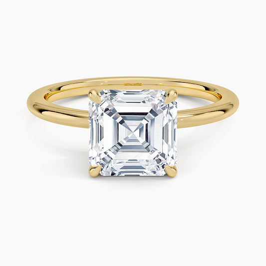 Petite Elodie 1.5mm Ring - Asscher Cut Center Stone