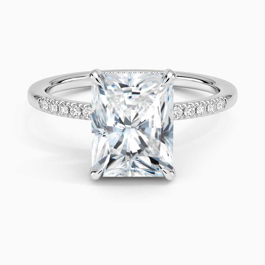 Viviana One-Quarter Coverage Diamond Ring - Radiant Cut Center Stone