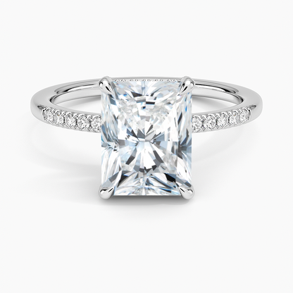 Viviana One-Quarter Coverage Diamond Ring - Radiant Cut Center Stone