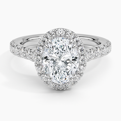 Sienna Halo Half Coverage Diamond Ring (2/3 ct. tw.) - Oval Center Stone
