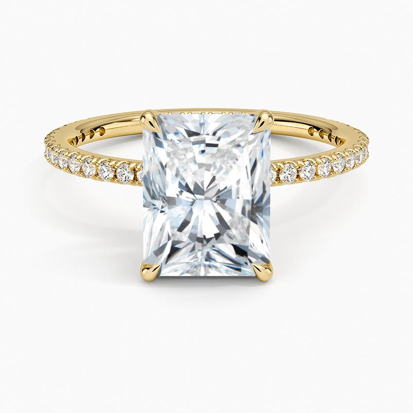 Perfect Fit Three-Quarter Diamond Ring (1/4 ct. tw.) - Radiant Cut Center Stone