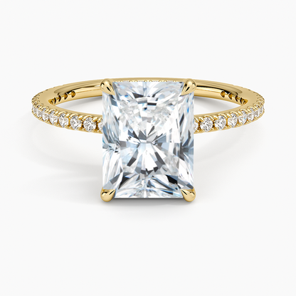 Perfect Fit Three-Quarter Diamond Ring (1/4 ct. tw.) - Radiant Cut Center Stone