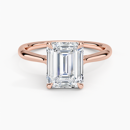 Freesia Cathedral Solitaire Ring - Emerald Cut Center Stone