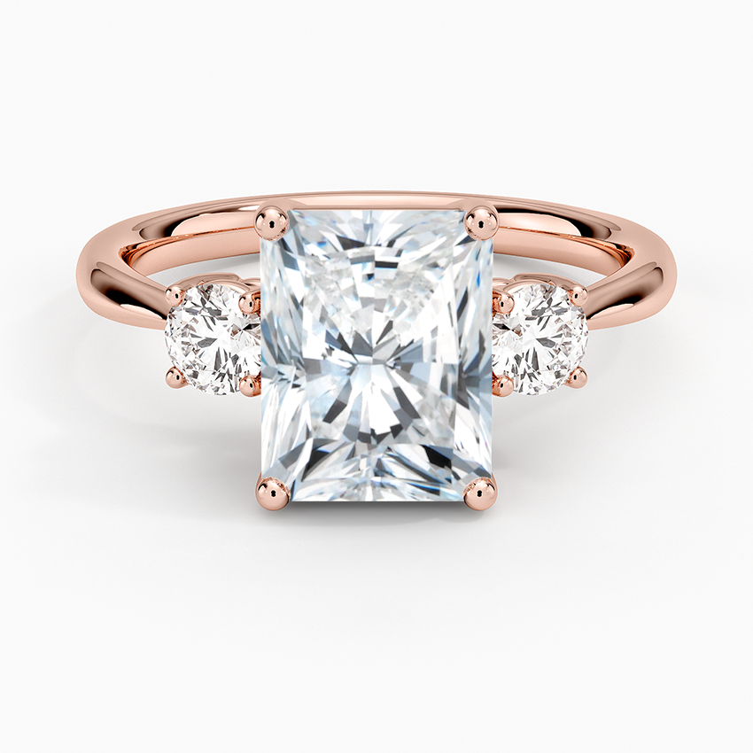 Selene Three Stone Diamond Ring (1/3 ct. tw.) - Radiant Cut Center Stone
