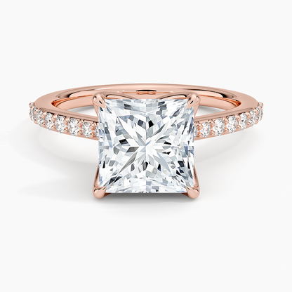 Elodie Cathedral Diamond Ring - Princess Cut Center Stone