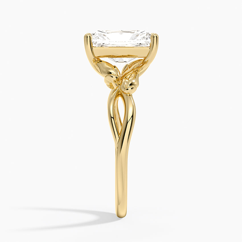 Budding Willow Solitaire Ring - Radiant Cut Center Stone
