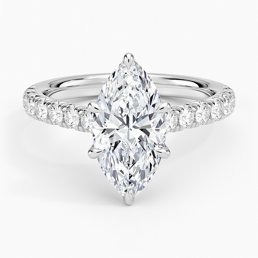 Sienna Half Coverage Diamond Ring - Marquise Center Stone