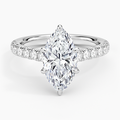 Sienna Half Coverage Diamond Ring - Marquise Center Stone