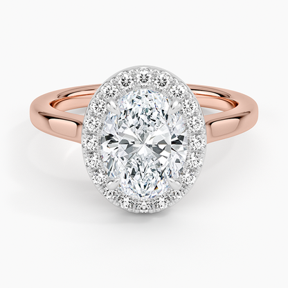 Platinum Mixed Metal Julia Halo Diamond Ring (1/5 ct. tw.) - Oval Center Stone