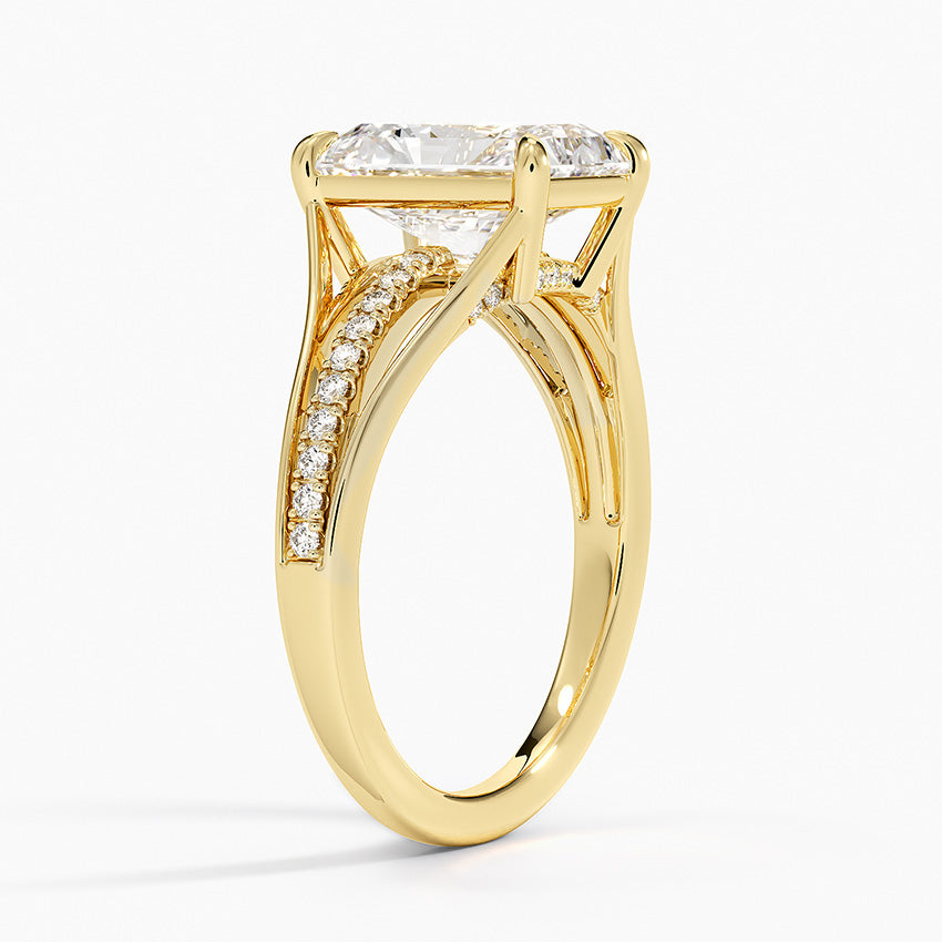 Tressa Split Shank Diamond Ring - Radiant Cut Center Stone