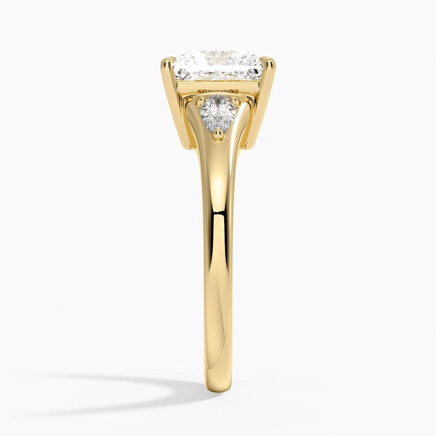 Aria Three Stone Signet Diamond Ring (1/4 ct. tw.) - Princess Cut Center Stone
