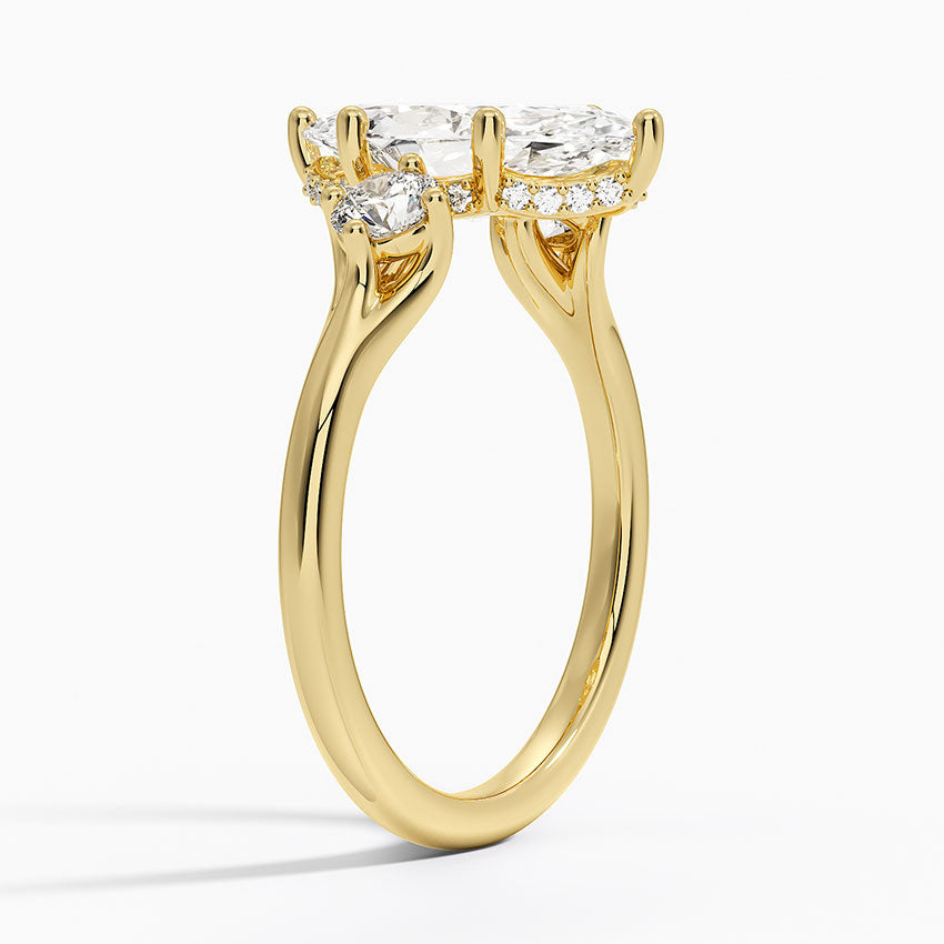 Luxe Floating Three Stone Diamond Ring (1/3 ct. tw.) - Marquise Cut Center Stone