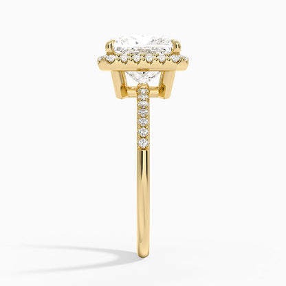 Cambria Halo Diamond Ring - Princess Cut Center Stone