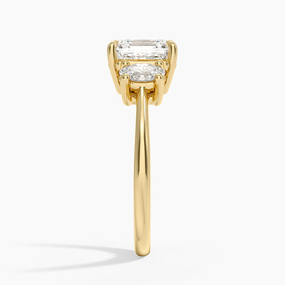 Oval-Cut Three Stone Diamond Ring (1/2 ct. tw.) - Asscher Cut Center Stone