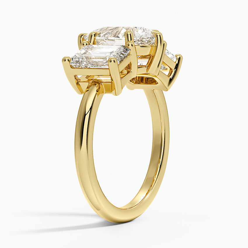 Luxe Rhiannon Three Stone Diamond Ring (1 1/10 ct. tw.) - Pear Center Stone