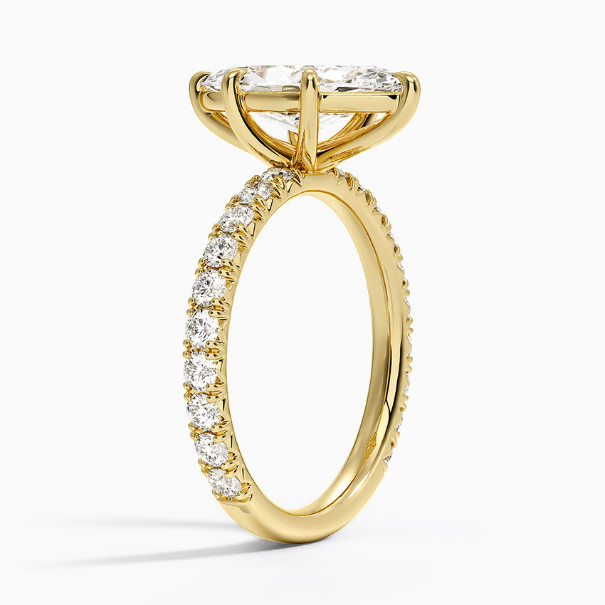 Luxe French Pavé Perfect Fit Diamond Ring (1/2 ct. tw.) - Marquise Cut Center Stone