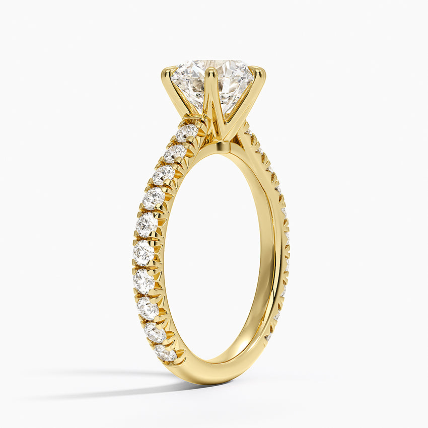 Sienna Three-Quarter Coverage Diamond Ring - Round Center Stone