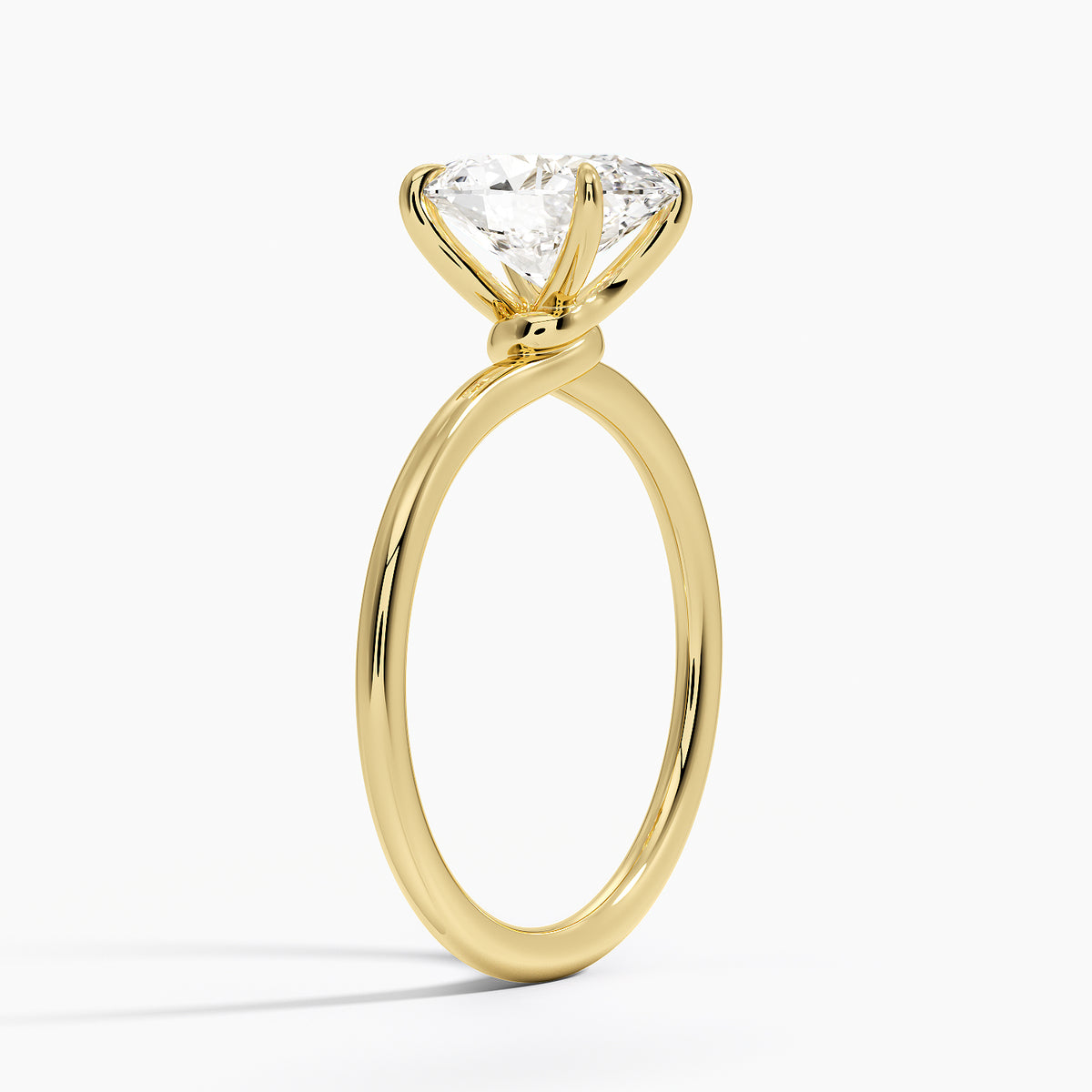 Entwined Solitaire Ring - Oval Cut Center Stone
