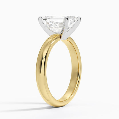 Comfort Fit 3mm Ring - Emerald Cut Center Stone