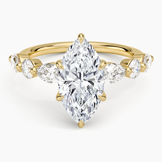 Grand Versailles Diamond Ring - Marquise Cut Center Stone