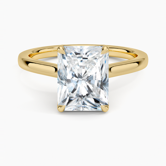 Elodie Cathedral Solitaire Ring - Radiant Cut Center Stone
