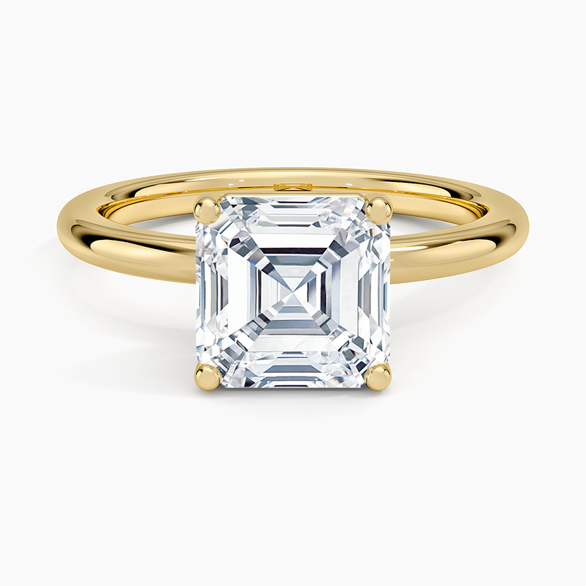 Sydney Perfect Fit 2mm Solitaire Ring - Asscher Cut Center Stone