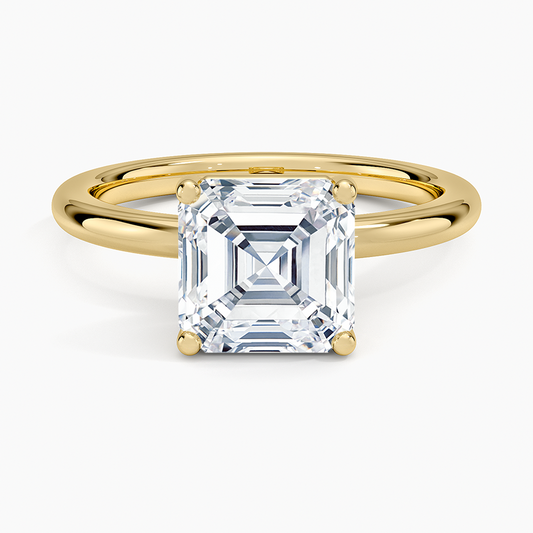 Sydney Perfect Fit 2mm Solitaire Ring - Asscher Cut Center Stone