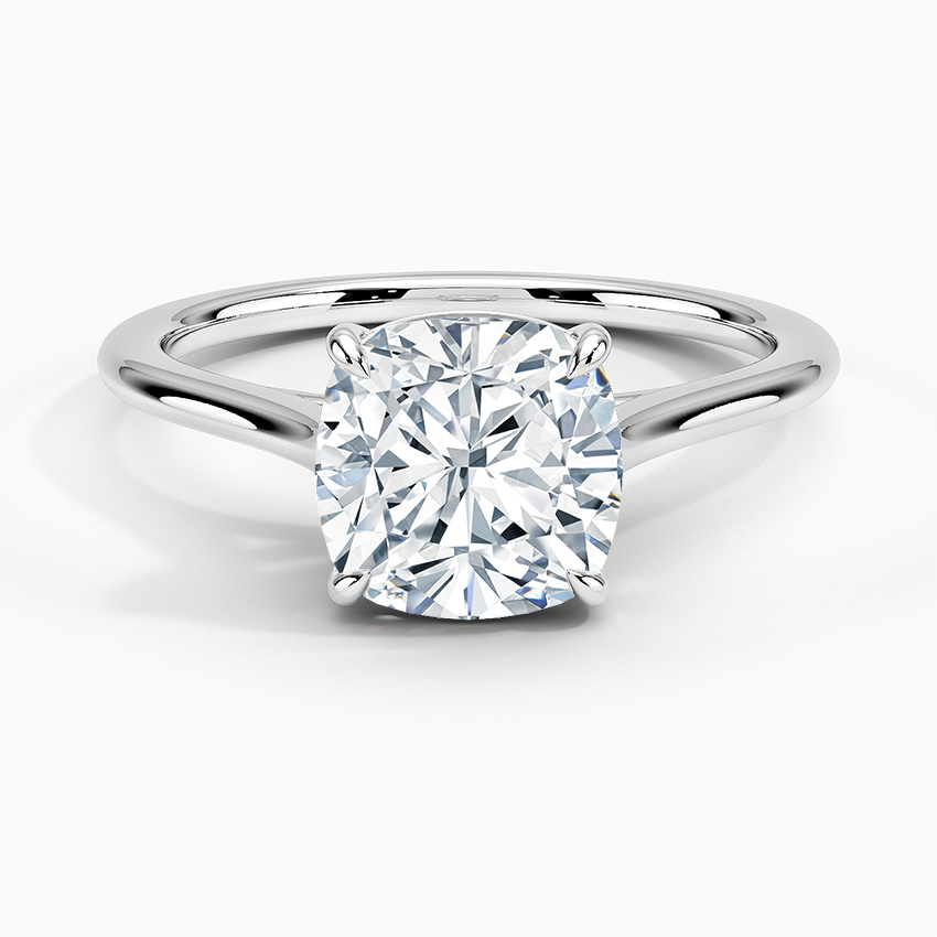 1.4mm Provence Solitaire Ring - Cushion Cut Center Stone