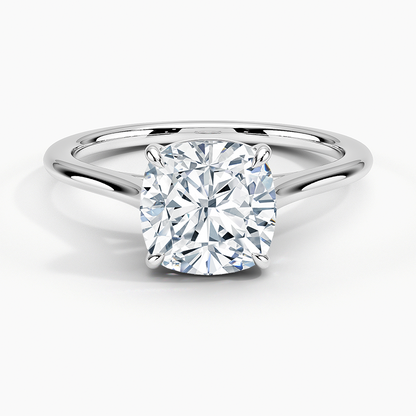 1.4mm Provence Solitaire Ring - Cushion Cut Center Stone
