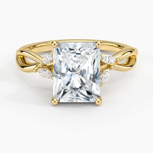Willow Diamond Ring (1/8 ct. tw.) - Radiant Cut Center Stone